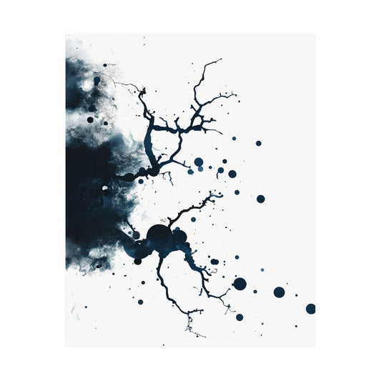 Indigo Ink Branches Printed Poster