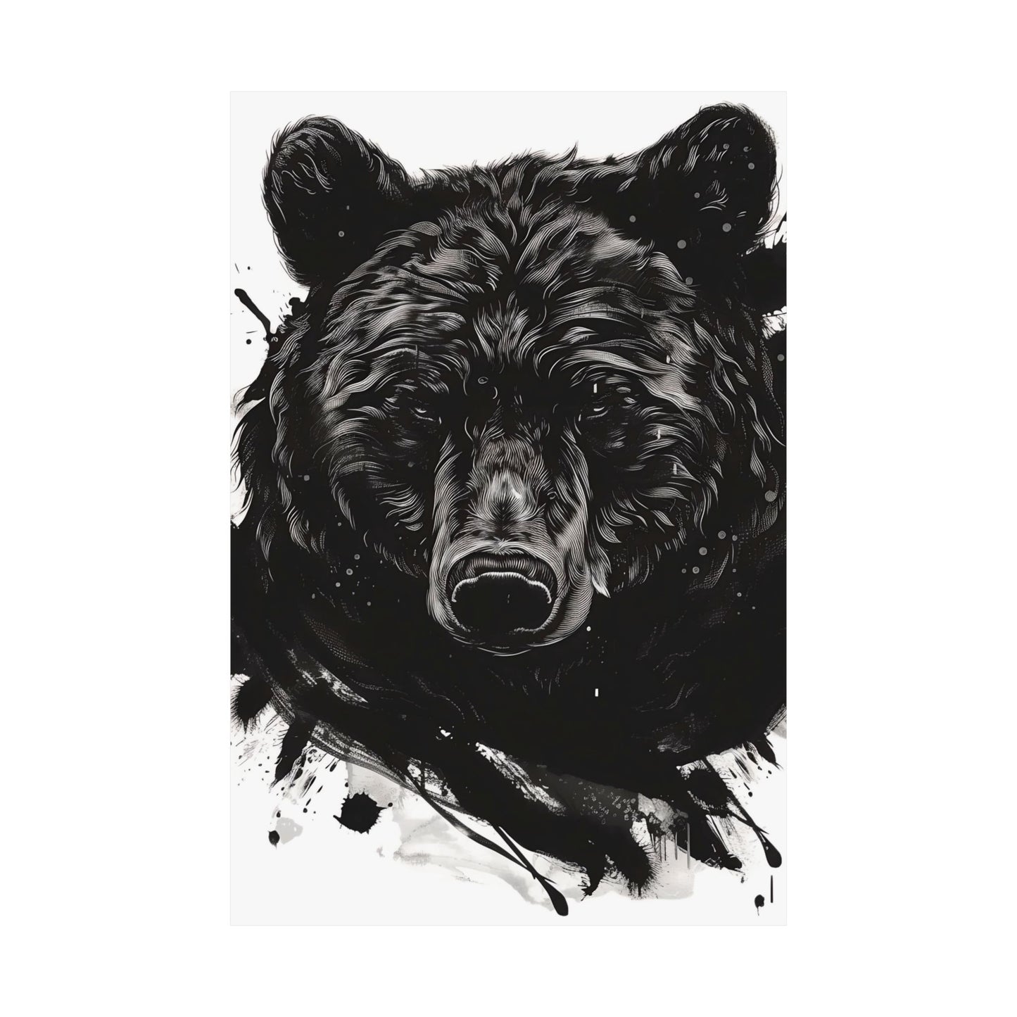 Wild Splatter Bear Printed Poster