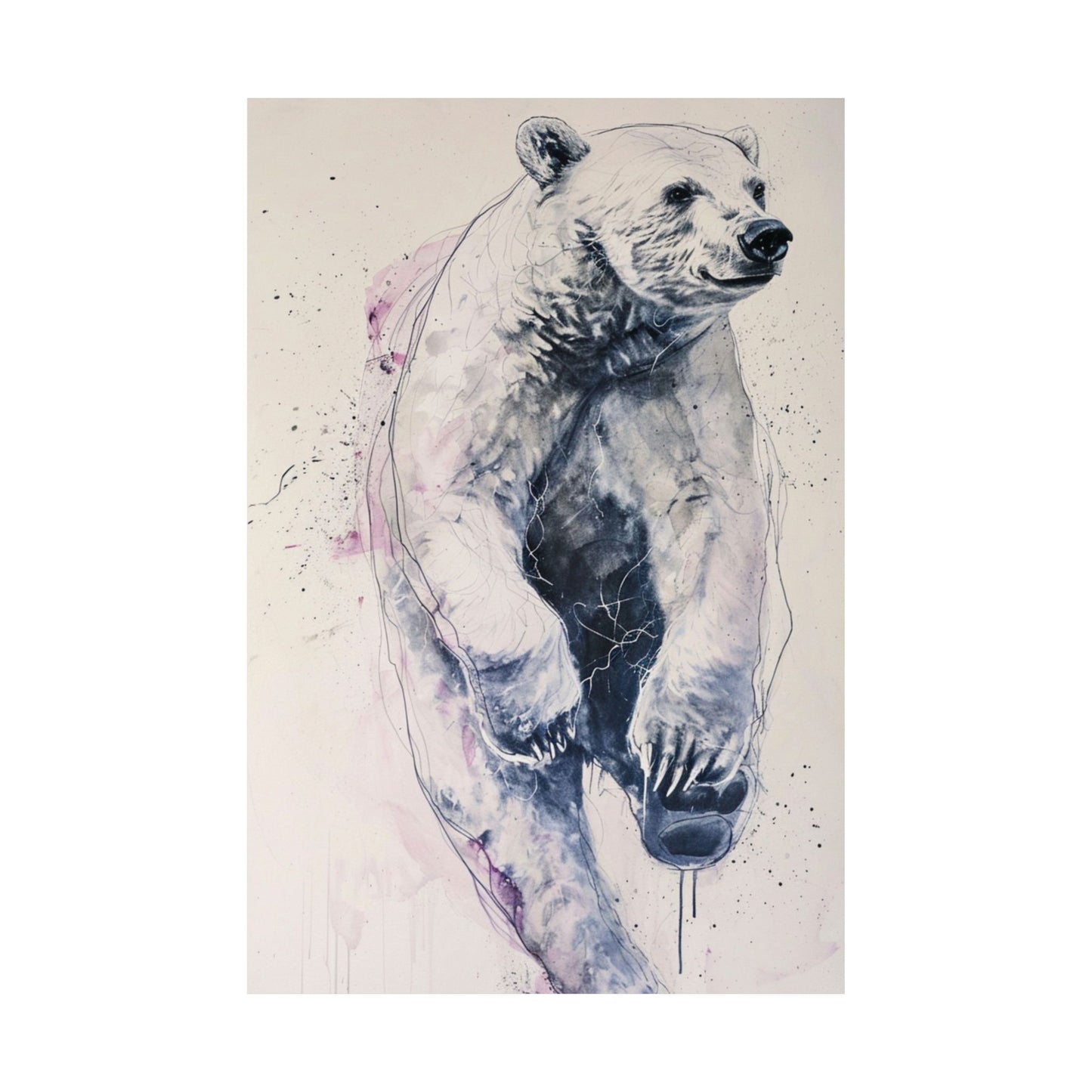 Watercolor Polar Bear Printed Poster
