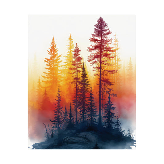 Sunset Pines Printed Poster