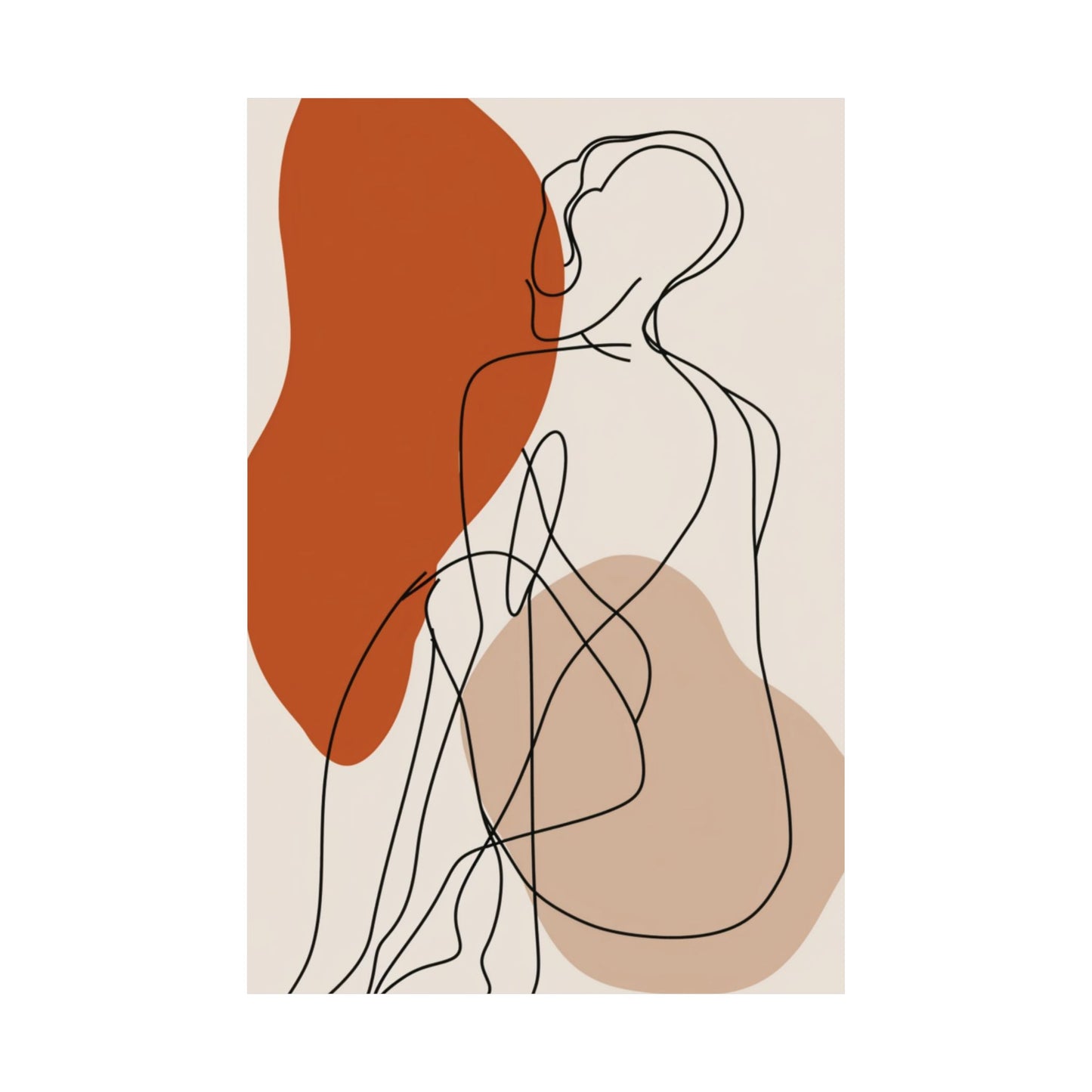 Terracotta Line Woman Printed Poster