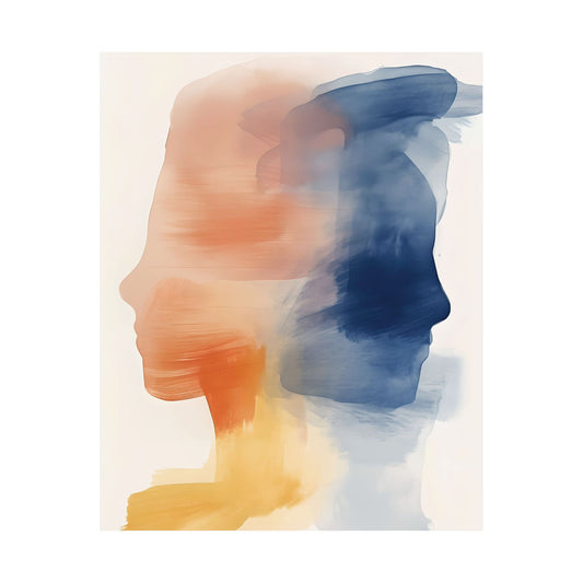 Dual Silhouette Watercolor Poster