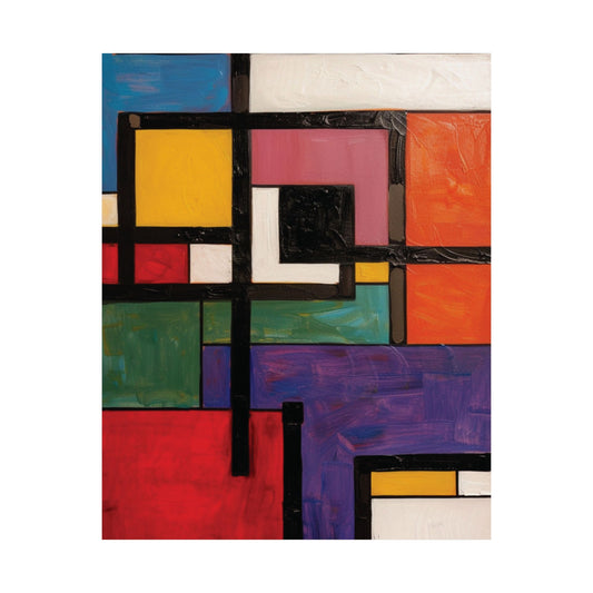 Geometric Color Blocks Printed Poster