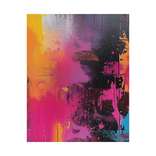 Electric Sunset Abstract Printed Poster