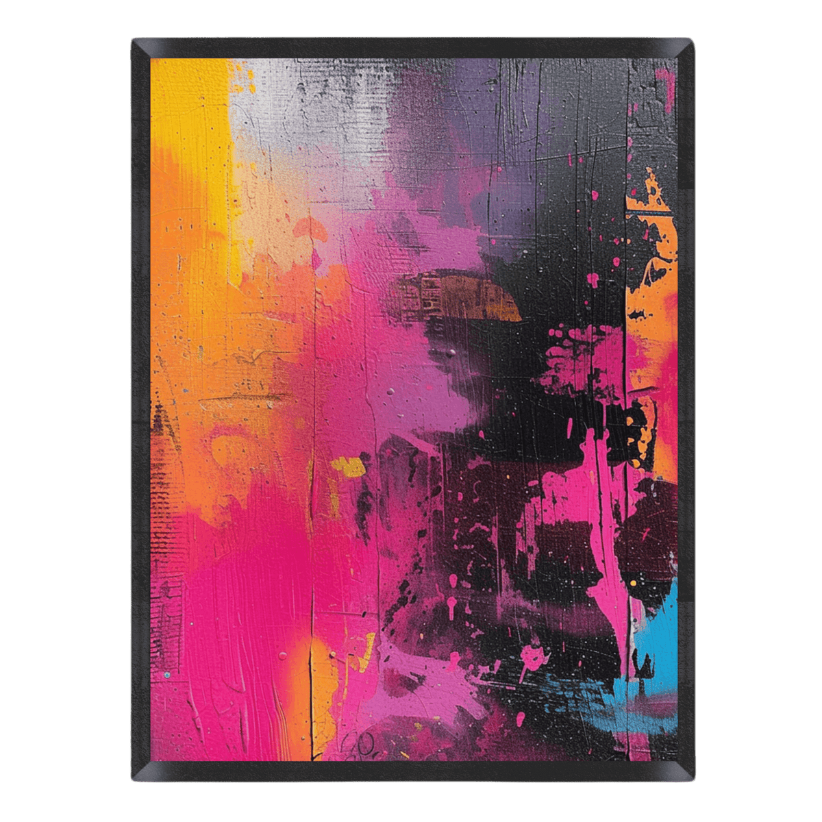 Abstract art piece with vibrant colors on a black background