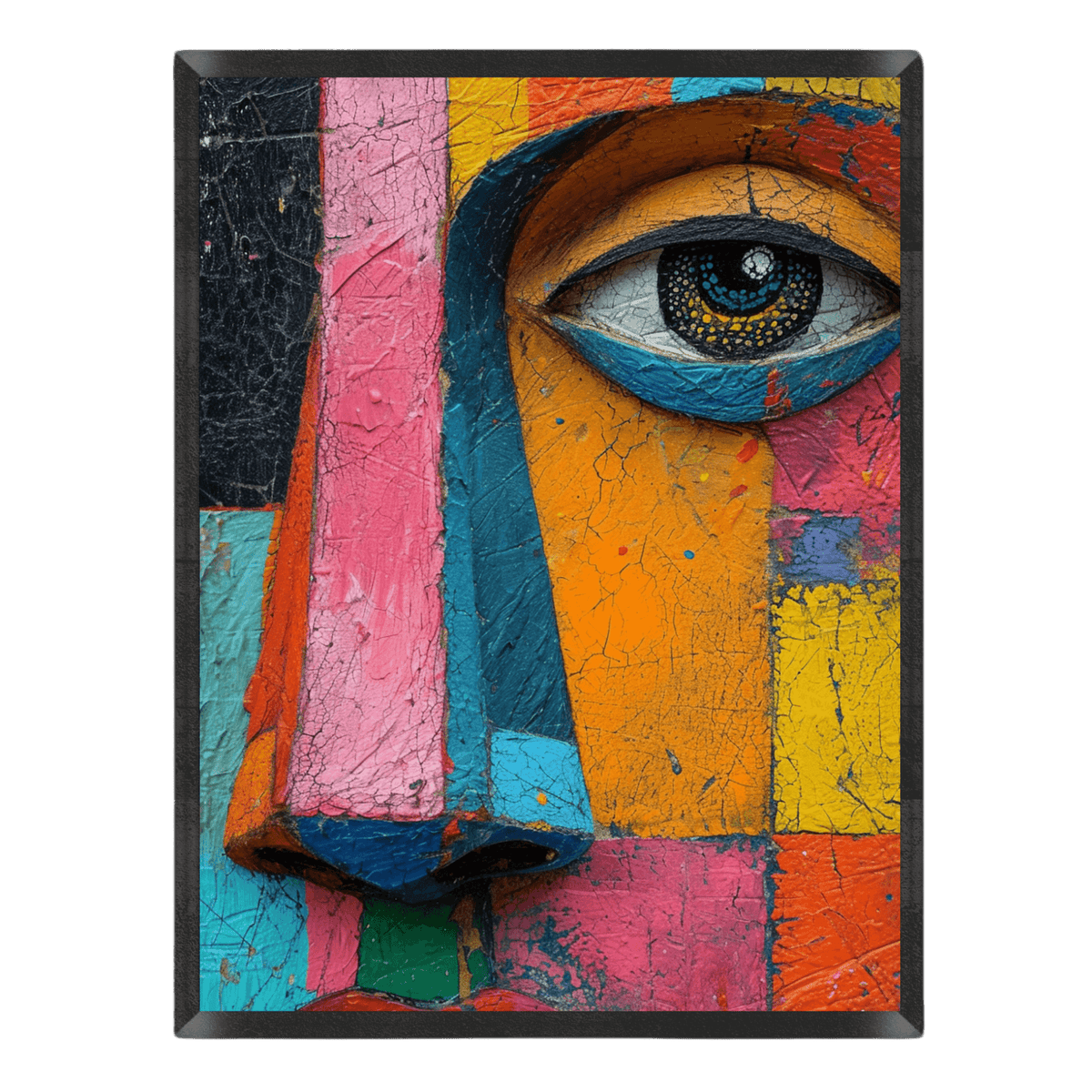 Color Block Face Art Poster