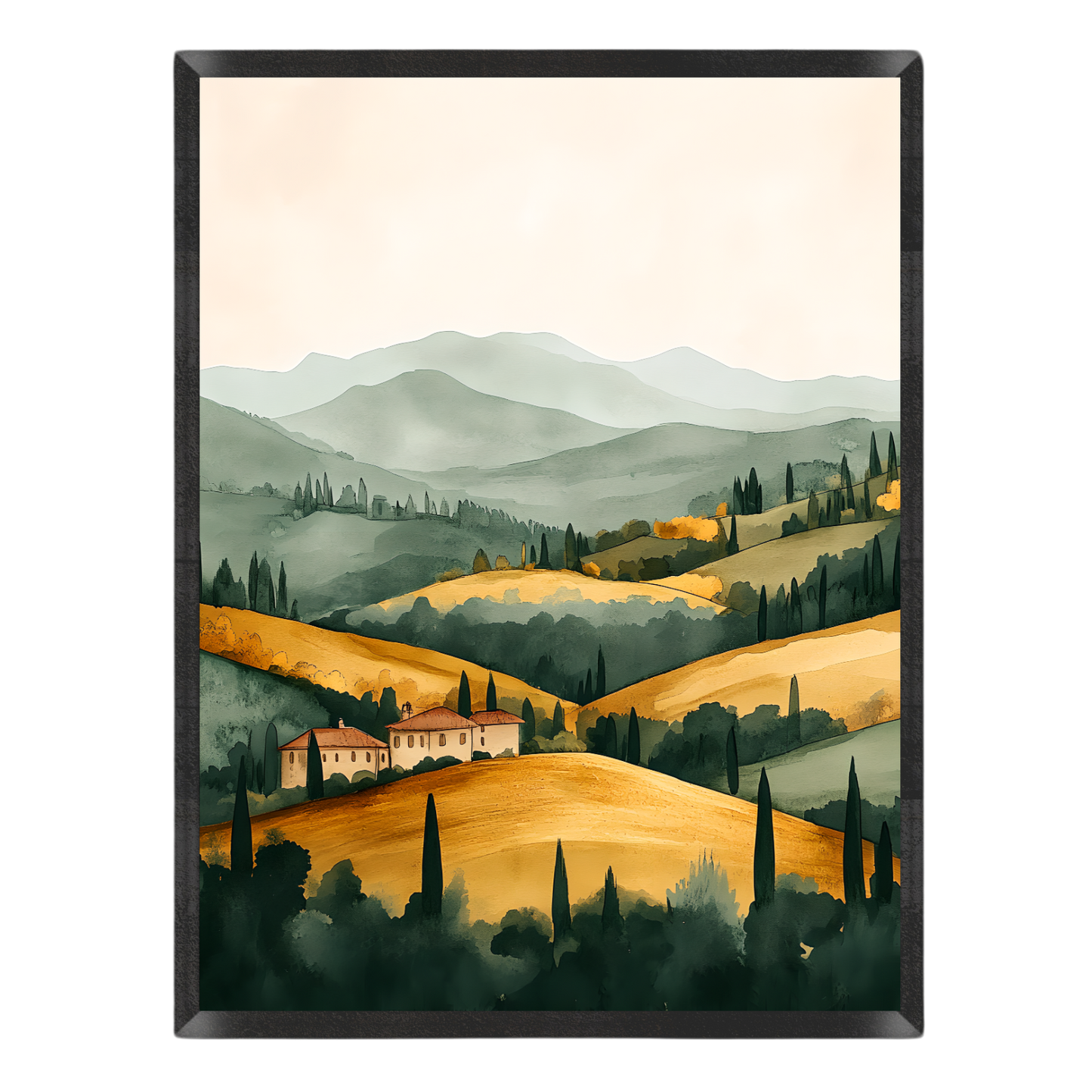 Rolling Valley Watercolor Poster