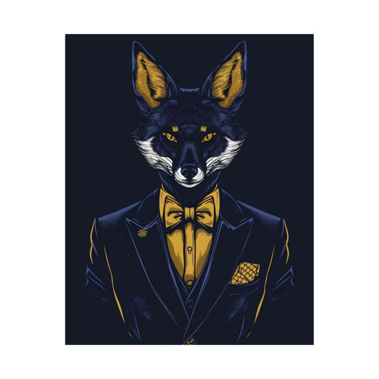 Midnight Gentleman Fox Printed Poster