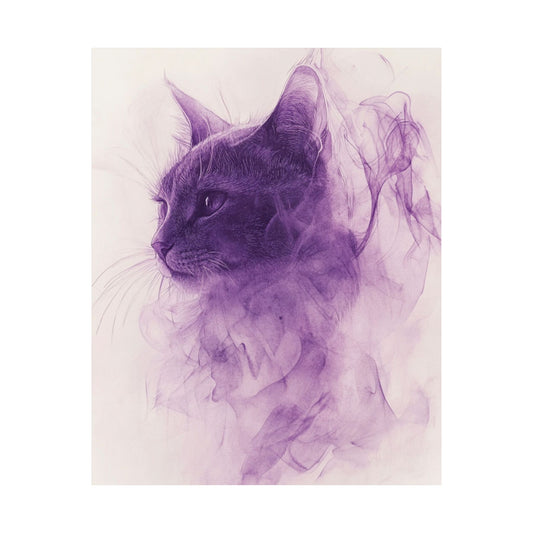 Purple Smoke Cat Poster
