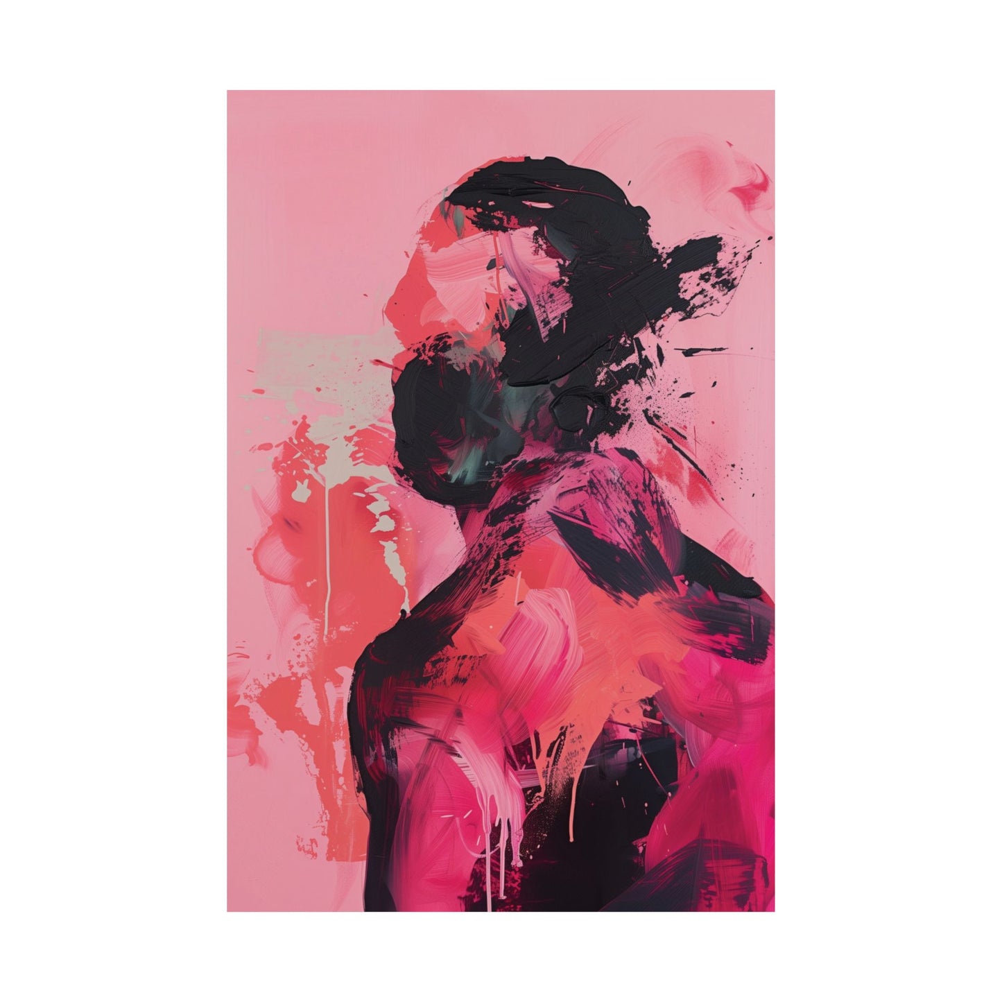 Abstract Man in Pink Printed Poster