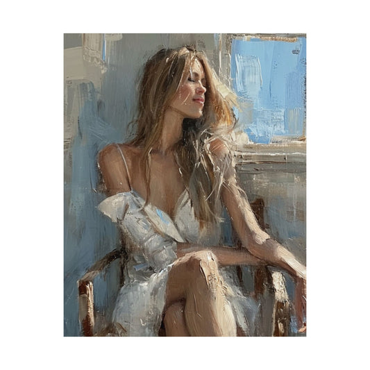 Sunlit Woman Printed Poster