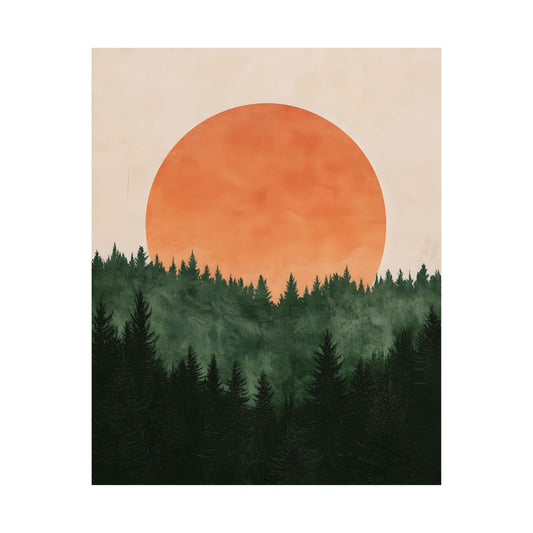Midnight Sun Pines Printed Poster
