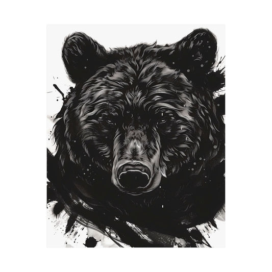 Wild Splatter Bear Printed Poster