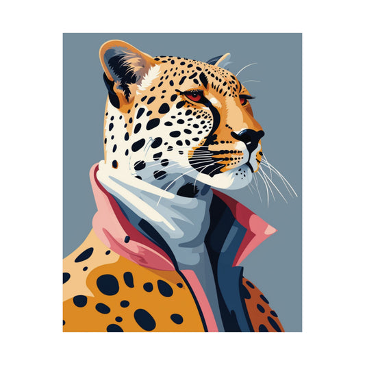 Stylish Cheetah Portrait Printed Poster