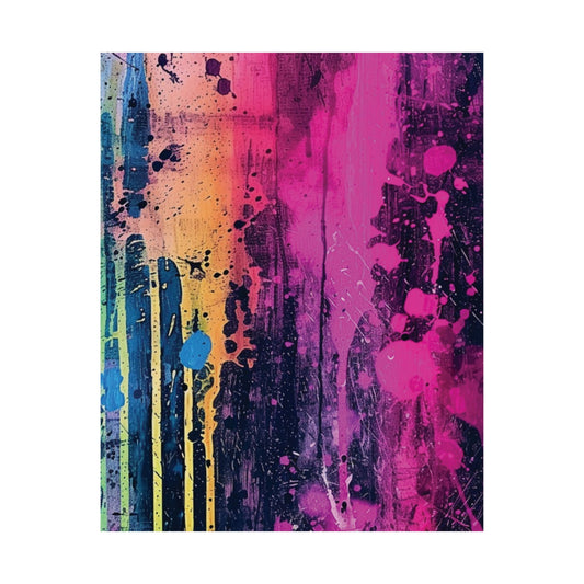Neon Drip Printed Poster