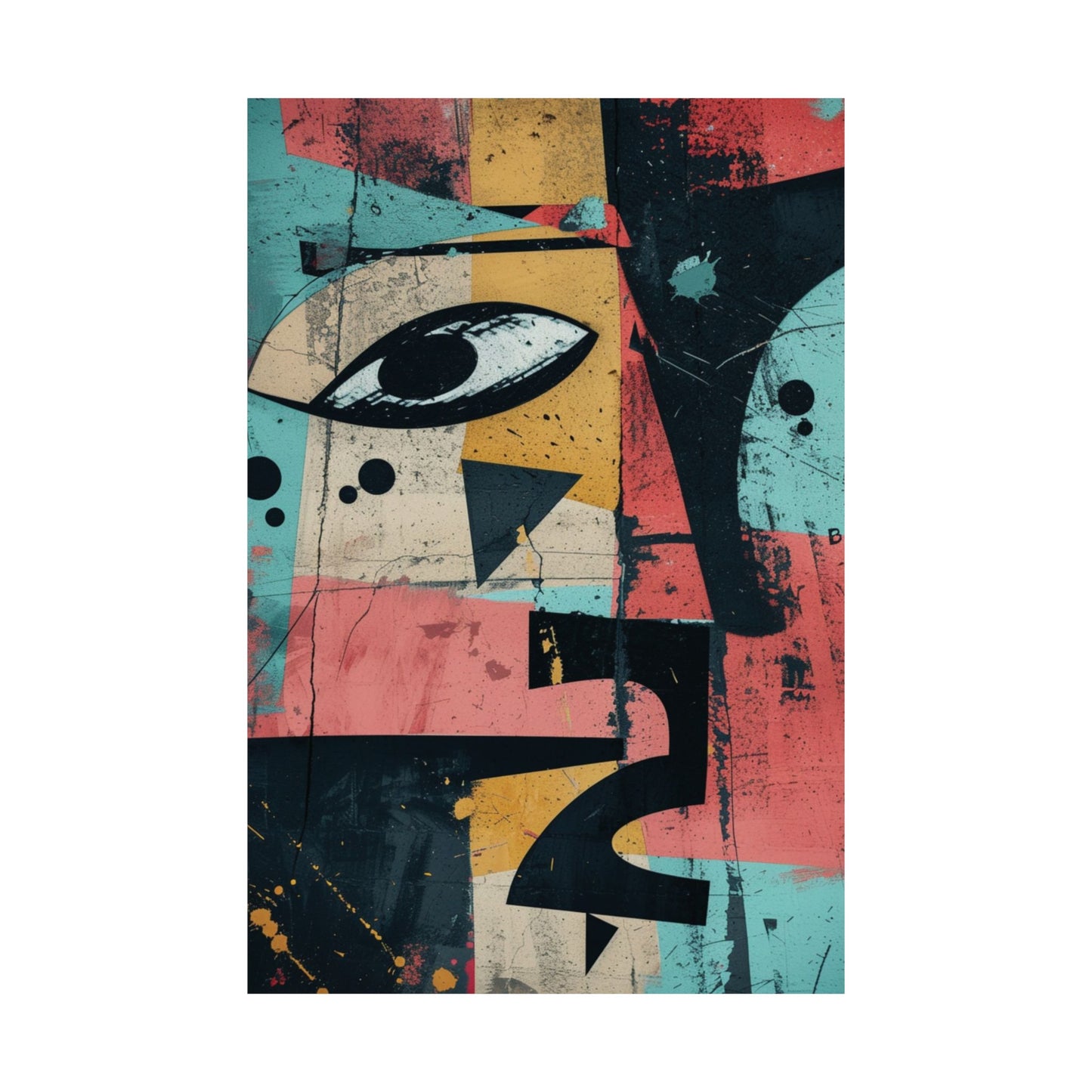 Cubist Face Art Printed Poster