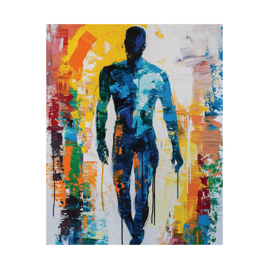 Abstract Man in Motion Printed Poster