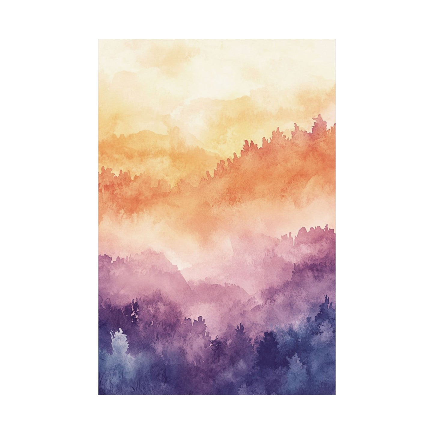 Misty Forest Sunset Poster