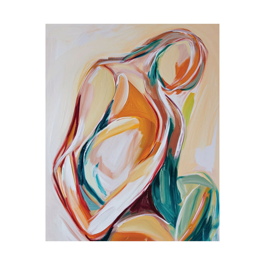 Abstract Woman Figure Printed Poster
