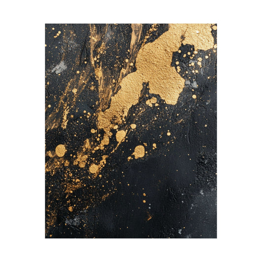 Black Gold Splash Wall Art Poster