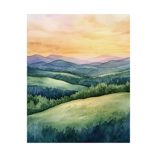 Golden Hour Valley Poster
