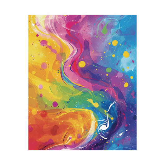 Colorful Abstract Swirl Printed Poster