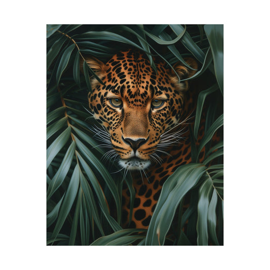 Leopard in Jungle Foliage Printed Poster