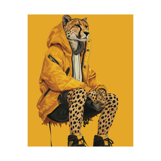 Yellow Jacket Cheetah Printed Poster