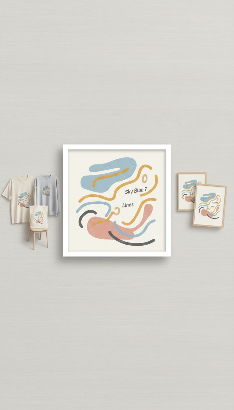 Sky Blue Lines Digital Download