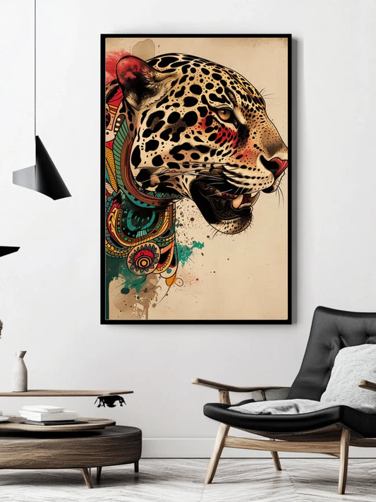 Tribal Jaguar Poster