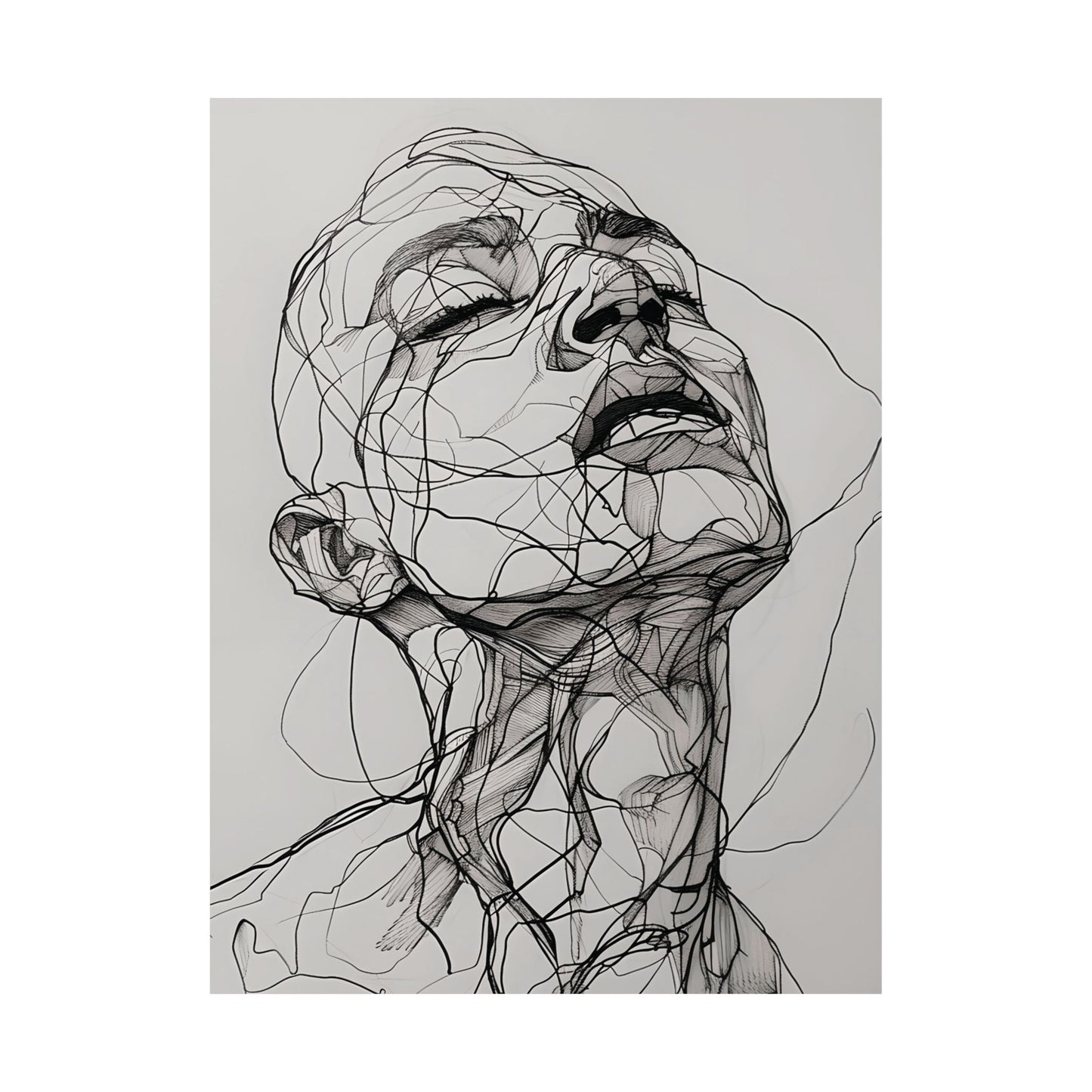 Monochrome Expression Art Printed Poster