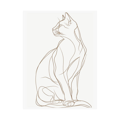 Minimalist Cat Line Art Poster