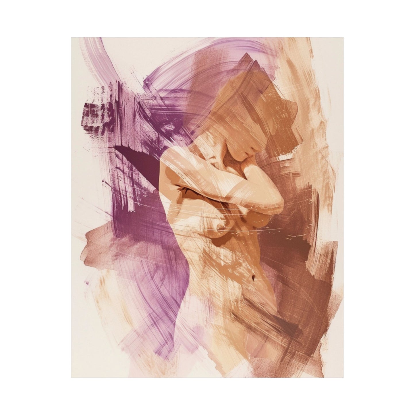 Violet Whisper Abstract Woman Printed Poster
