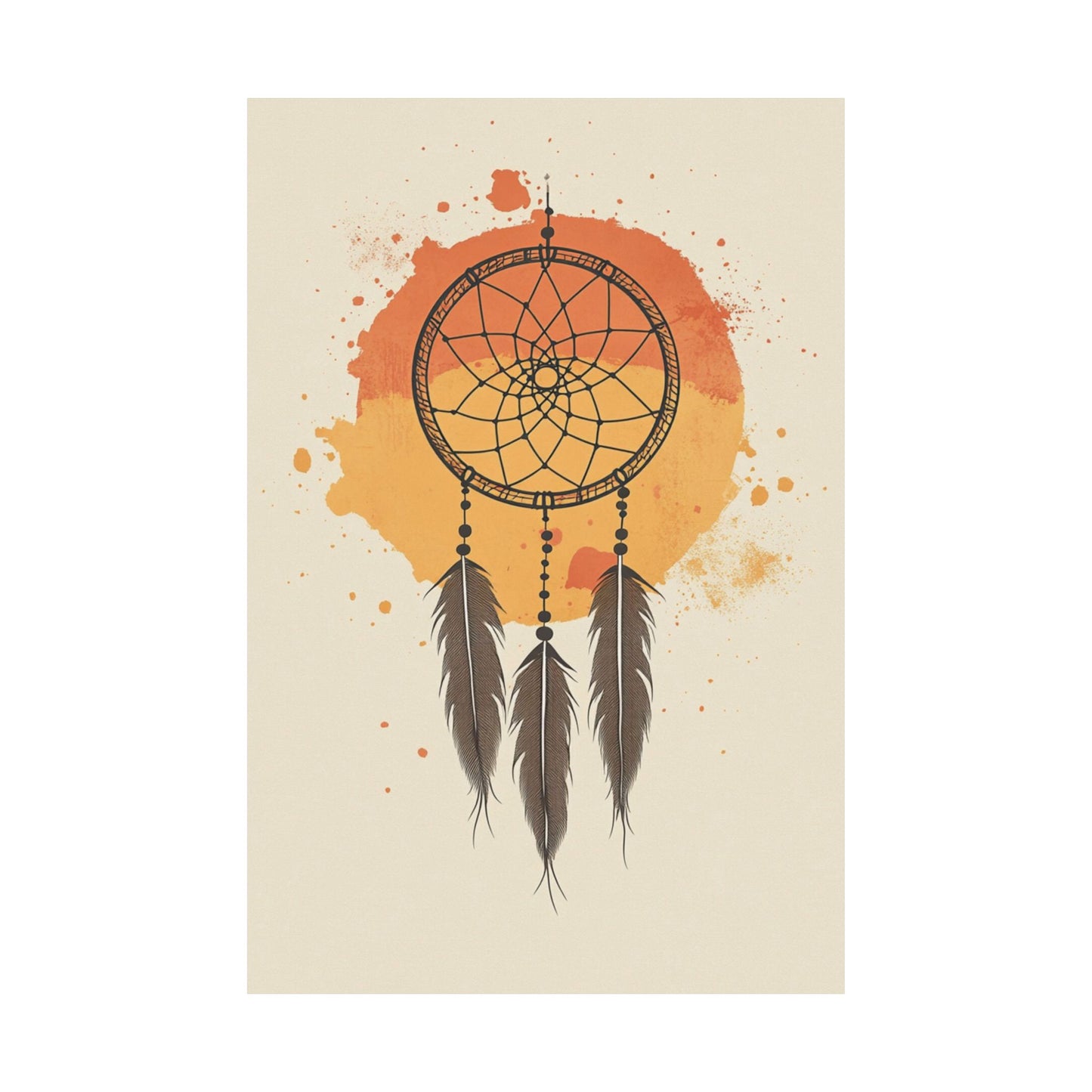 Watercolor Sunset Dreamcatcher Poster