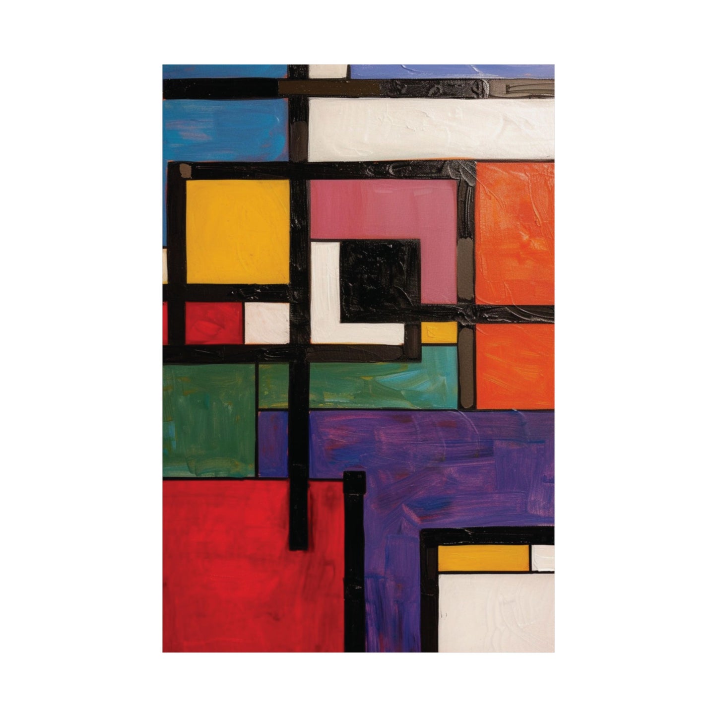 Geometric Color Blocks Printed Poster