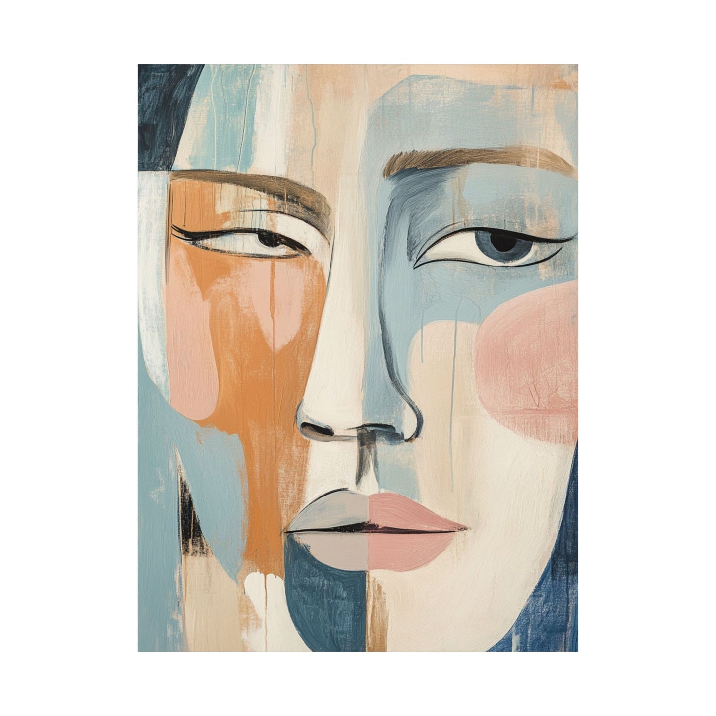 Blue Ochre Woman Wall Art Poster