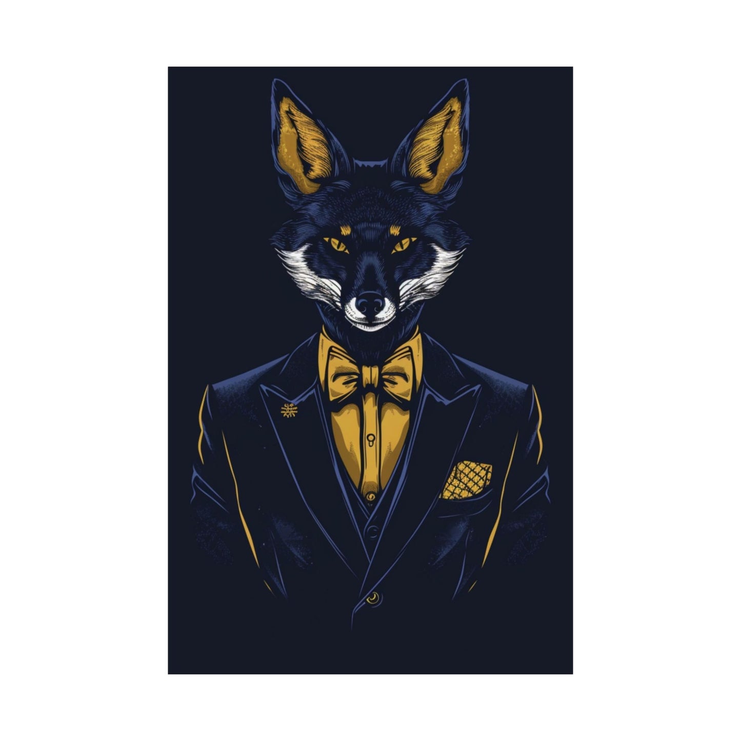 Midnight Gentleman Fox Printed Poster