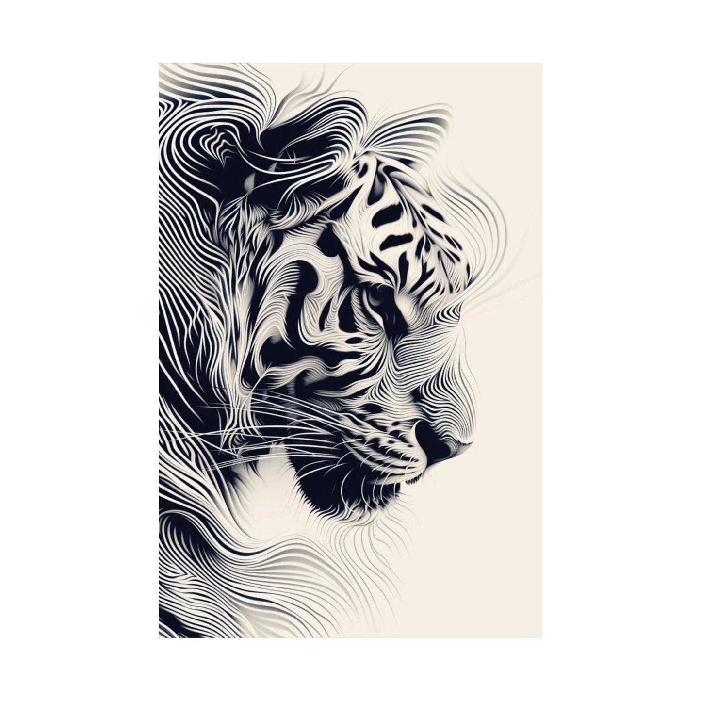 Flowing Tiger Printed Poster