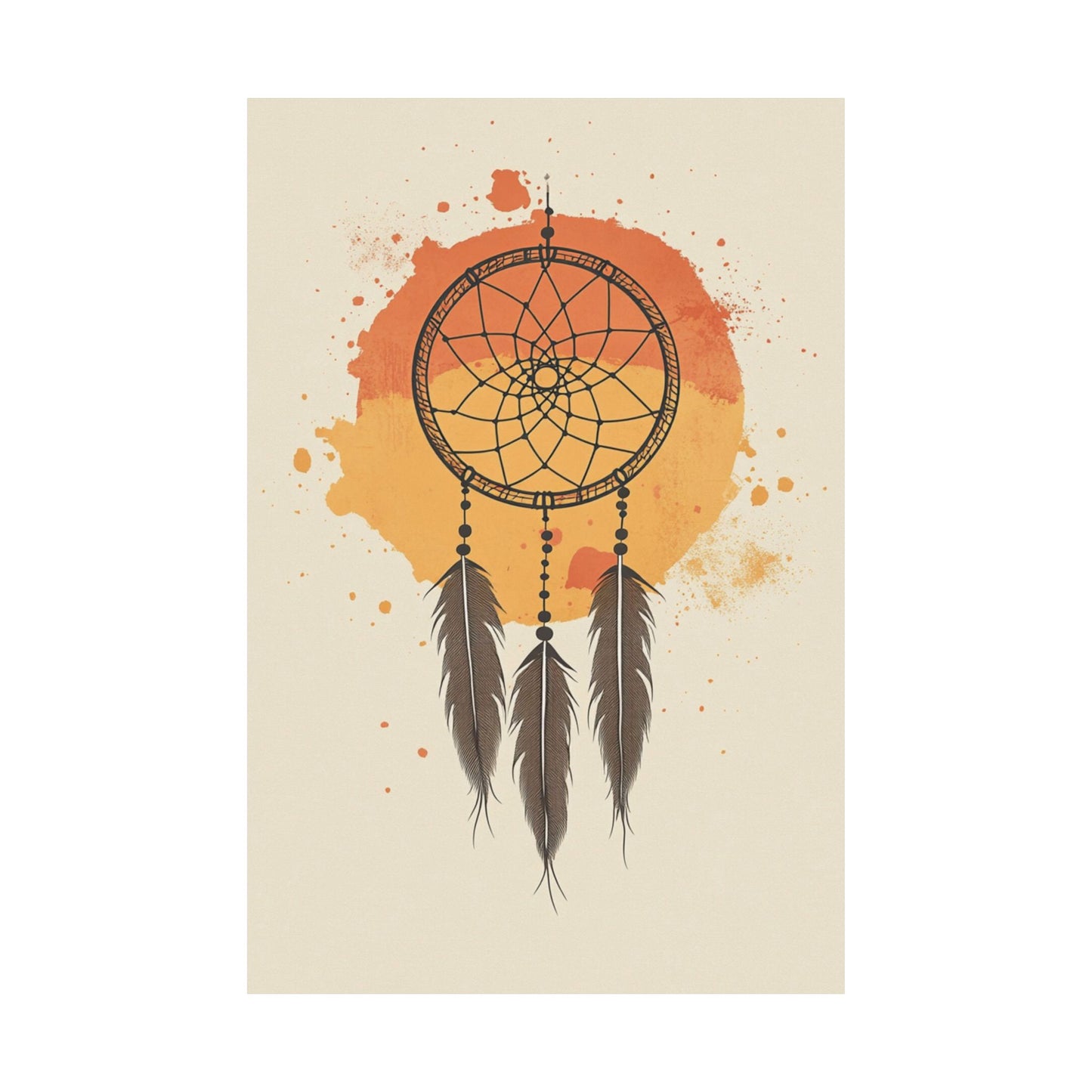 Watercolor Sunset Dreamcatcher Poster