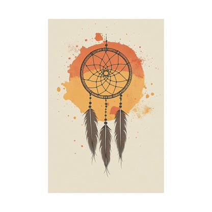 Watercolor Sunset Dreamcatcher Poster