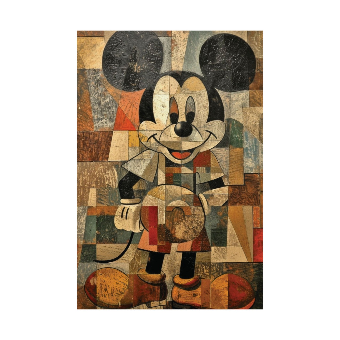 Cubist Mickey Mouse Printed Poster