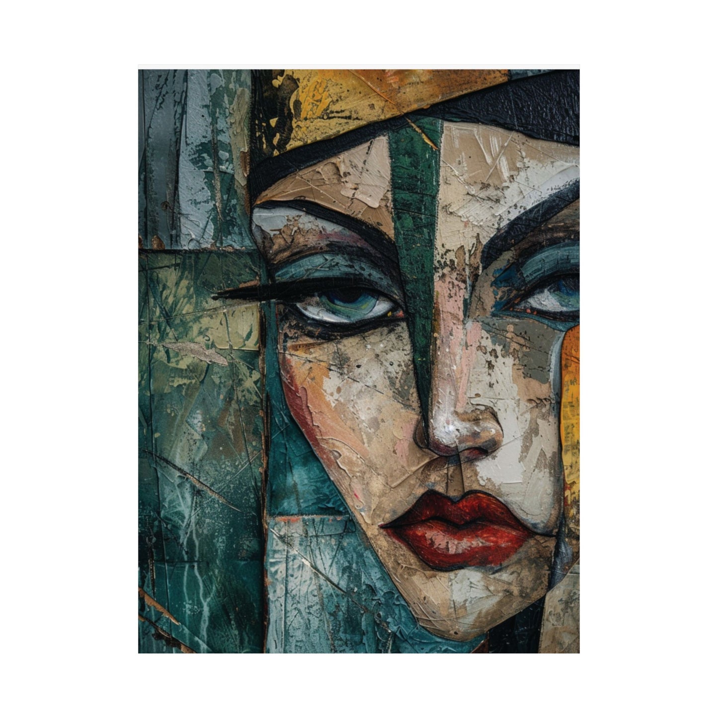 Abstract Woman Face Printed Poster