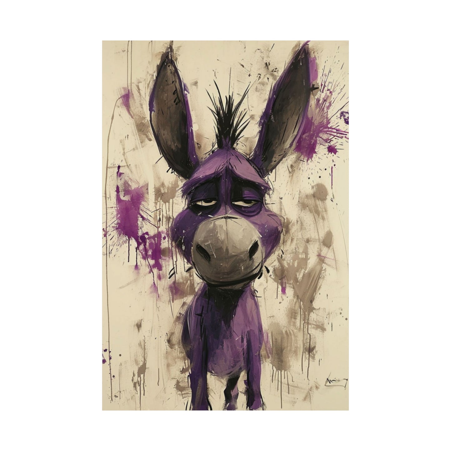 Purple Donkey Printed Poster