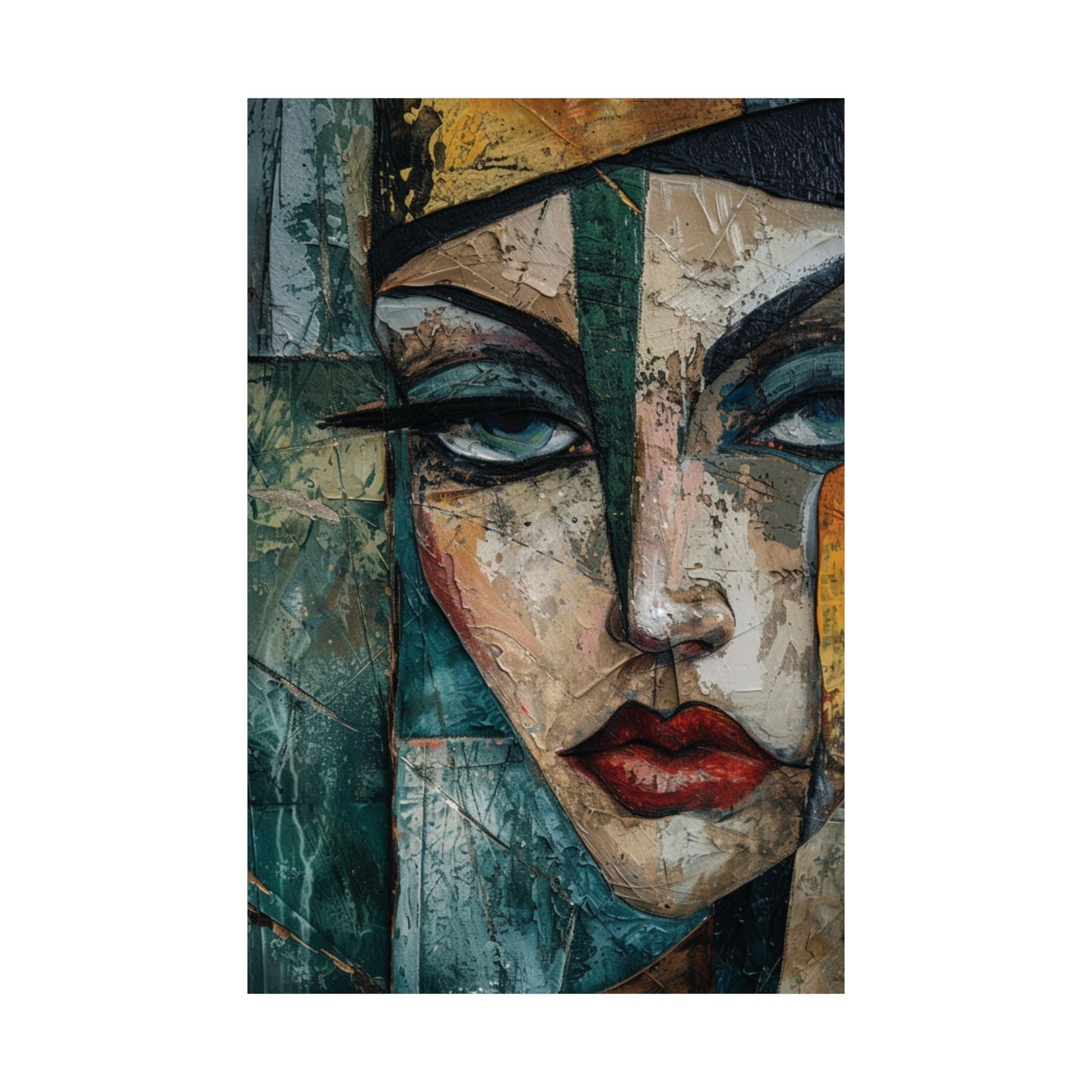Abstract Woman Face Printed Poster