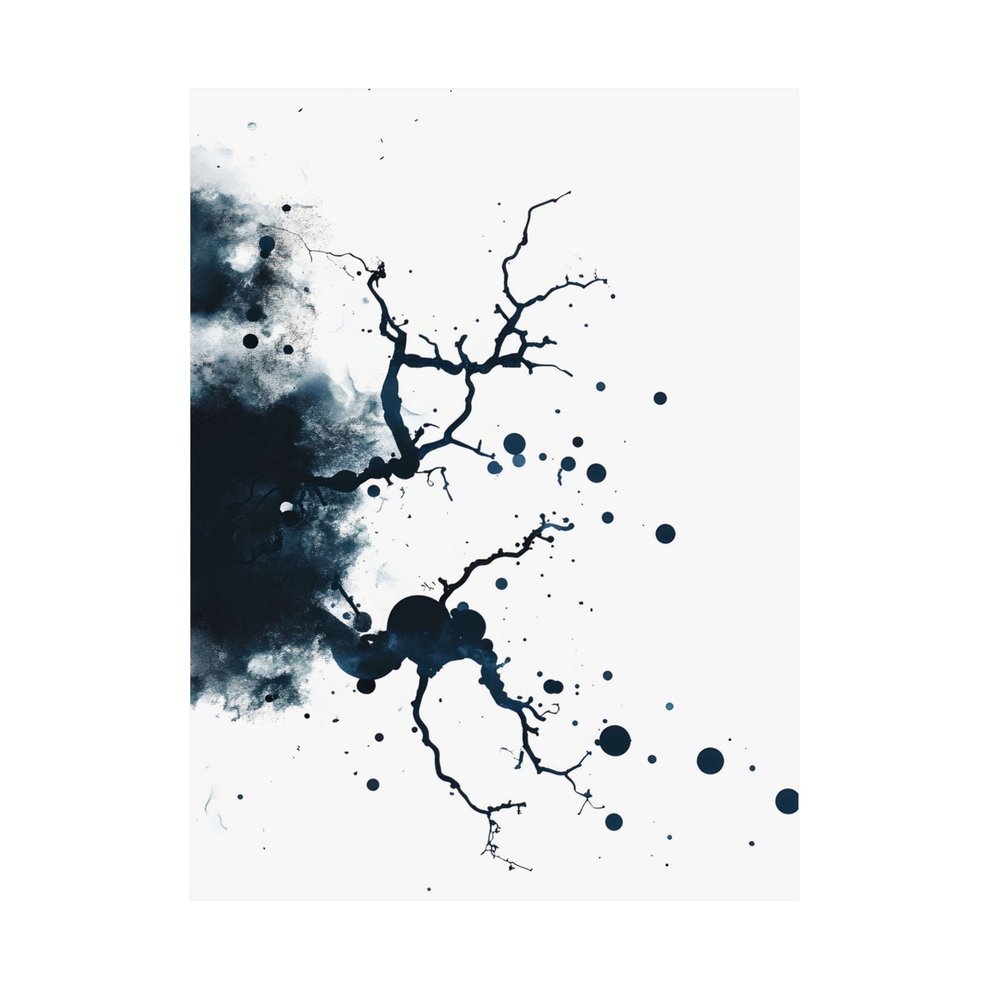 Indigo Ink Branches Printed Poster