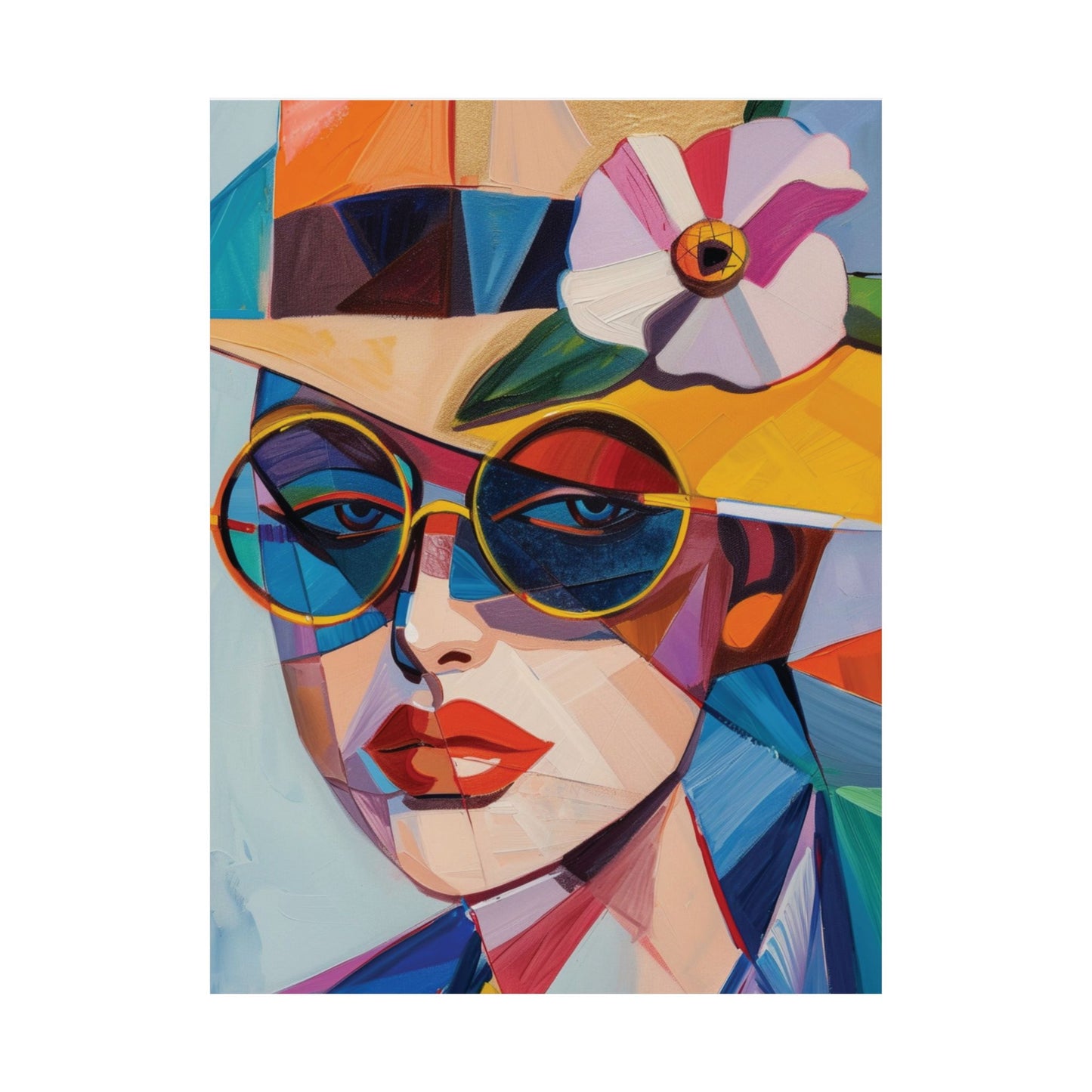 Colorful Woman Portrait Printed Poster