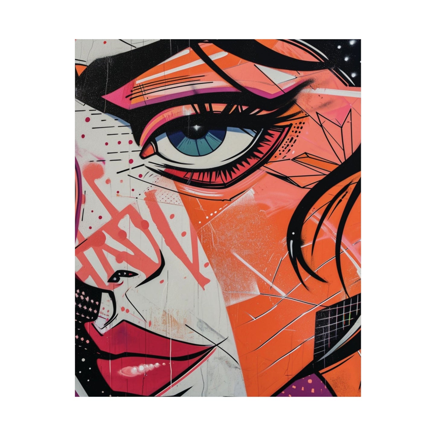 Neon Gaze Printed Poster