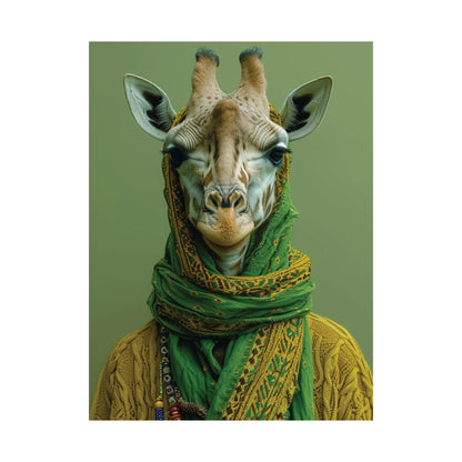 Green Giraffe Poster
