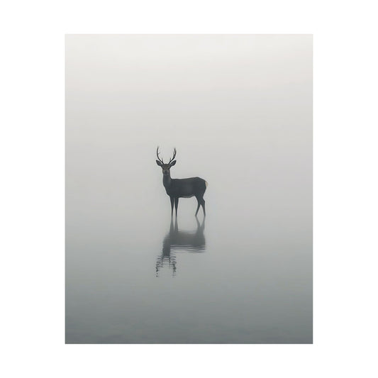 Serene Stag Reflection Printed Poster