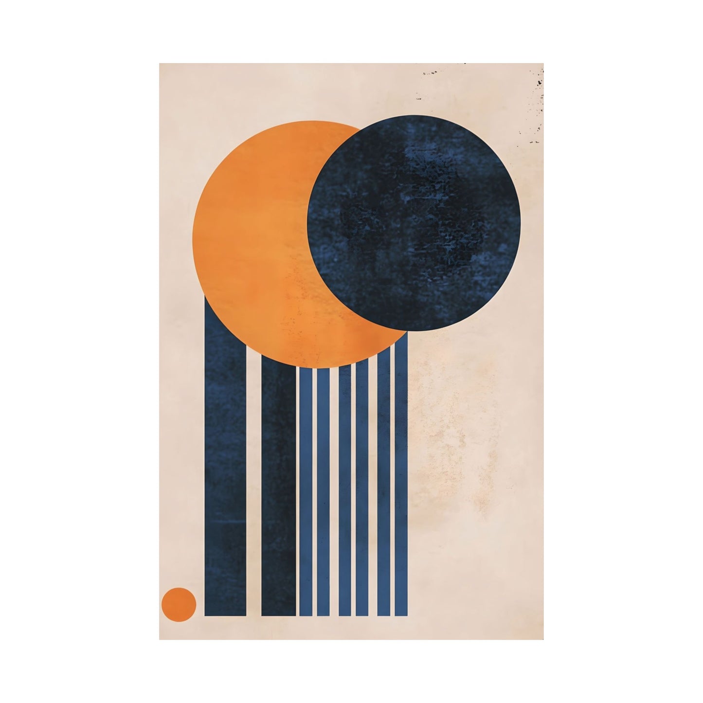 Modern Orange Blue Abstract Printed Poster